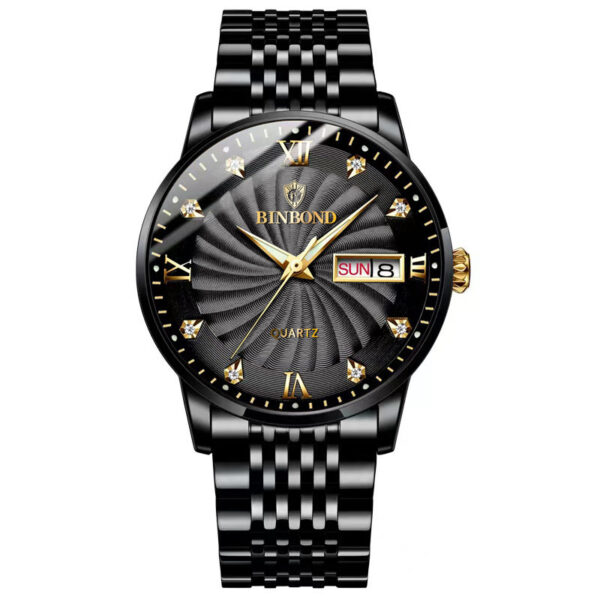 Fashion Quartz Watch Steel Belt Double Calendar Men's Watch Waterproof - Image 9