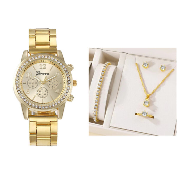 New Women's Watch Suit Quartz Diamond Watch - Image 2