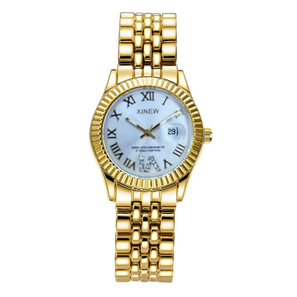 Children's Fashion Casual Alloy Belt Calendar Quartz Watch - Image 3