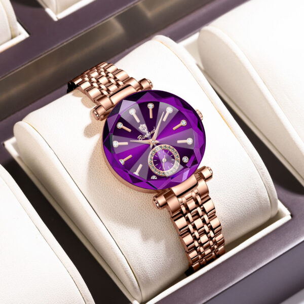 Niche Diamond Solid Steel Belt Women's Waterproof Watch - Image 4