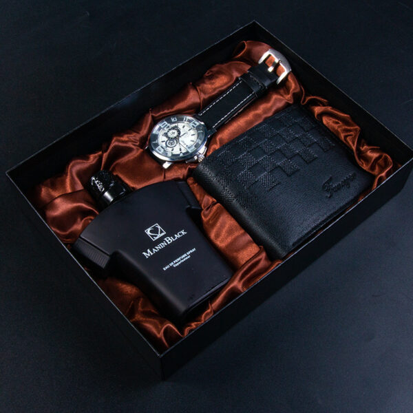 Birthday Gift Quartz Watch Leather Belt Wallet Perfume Kit - Image 3