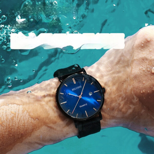 Blue Light Ultra-thin Fashion Men's Waterproof Quartz Watch - Image 8