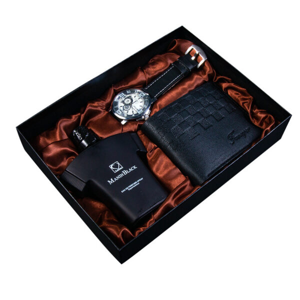 Birthday Gift Quartz Watch Leather Belt Wallet Perfume Kit - Image 4