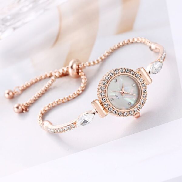 Diamond Dial Decorative Pull-out Bracelet Watch - Image 2