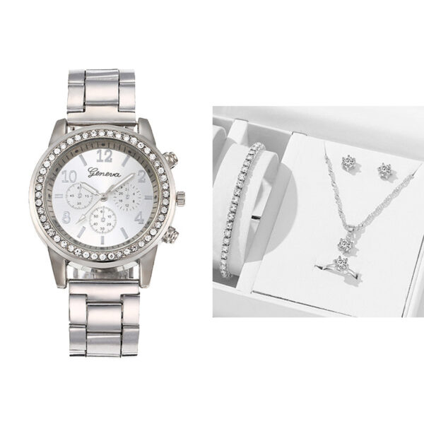 New Women's Watch Suit Quartz Diamond Watch - Image 4