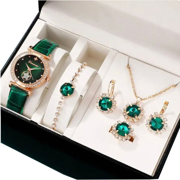 Fashion Watch Gift Suit Quartz Watch Necklace Bracelet Ring Stud Earrings - Image 10