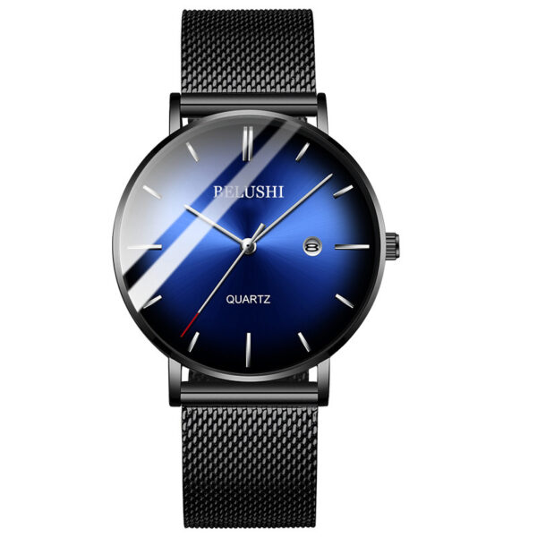 Blue Light Ultra-thin Fashion Men's Waterproof Quartz Watch - Image 4