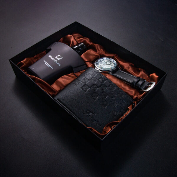 Birthday Gift Quartz Watch Leather Belt Wallet Perfume Kit - Image 2