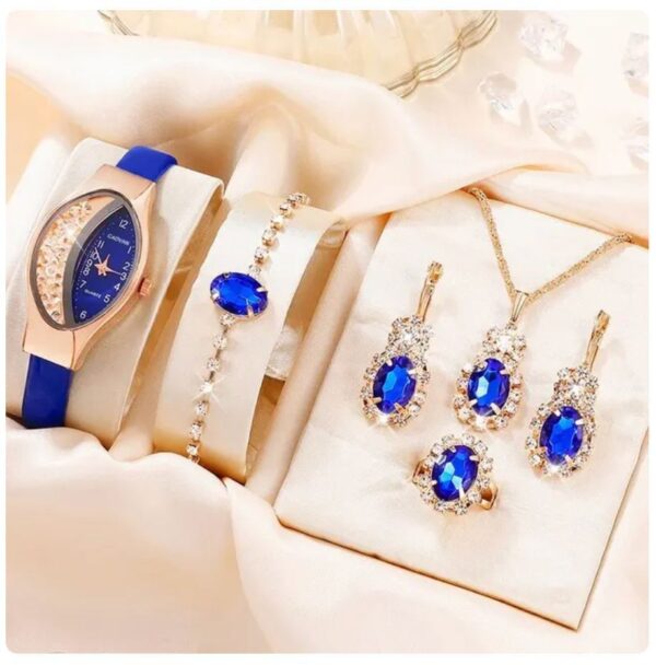 Fashion Watch Gift Suit Quartz Watch Necklace Bracelet Ring Stud Earrings - Image 8