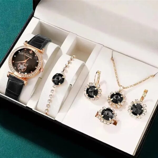 Fashion Watch Gift Suit Quartz Watch Necklace Bracelet Ring Stud Earrings - Image 7