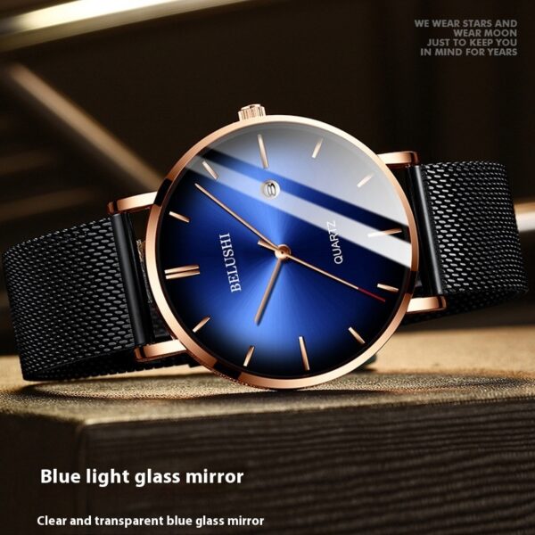 Blue Light Ultra-thin Fashion Men's Waterproof Quartz Watch - Image 10